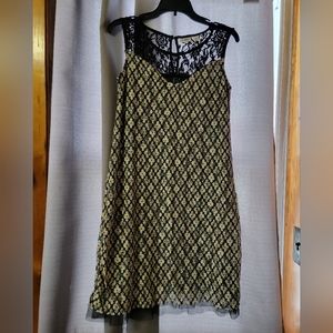 CATO Patterned with Lace Dress